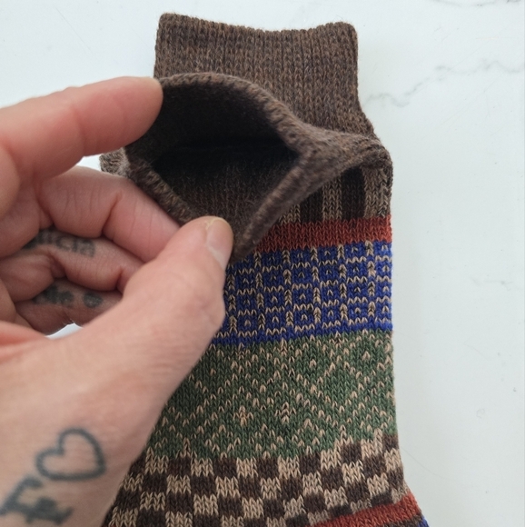 Bohemian | Granola brown blue maximalist print Gorpcore tube socks - Picture 3 of 7